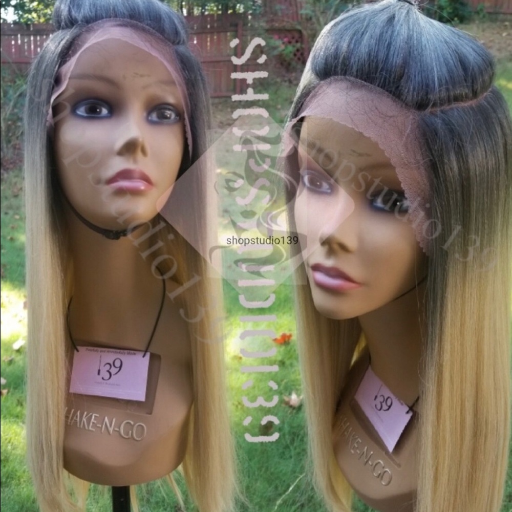 human hair blend lace front circle wig